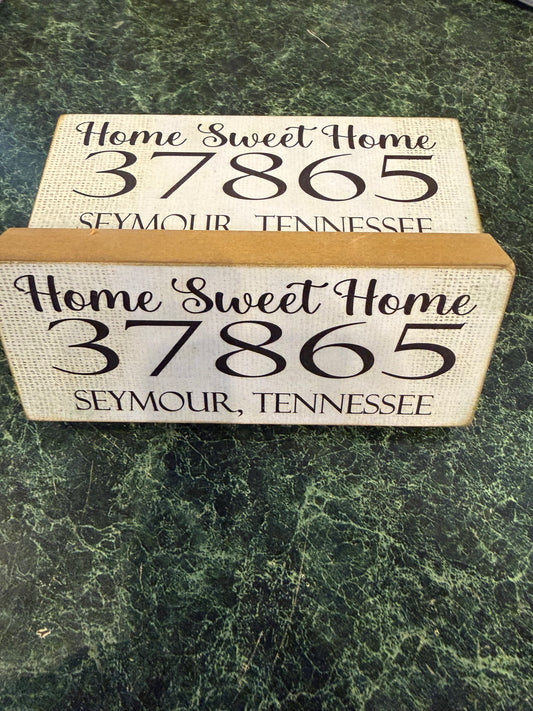 37865 Home Sweet Home Wooden Block Sign