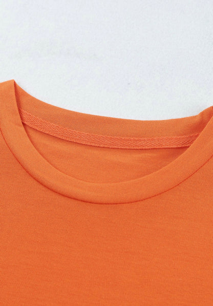 Orange Cuffed Sleeve T Shirt