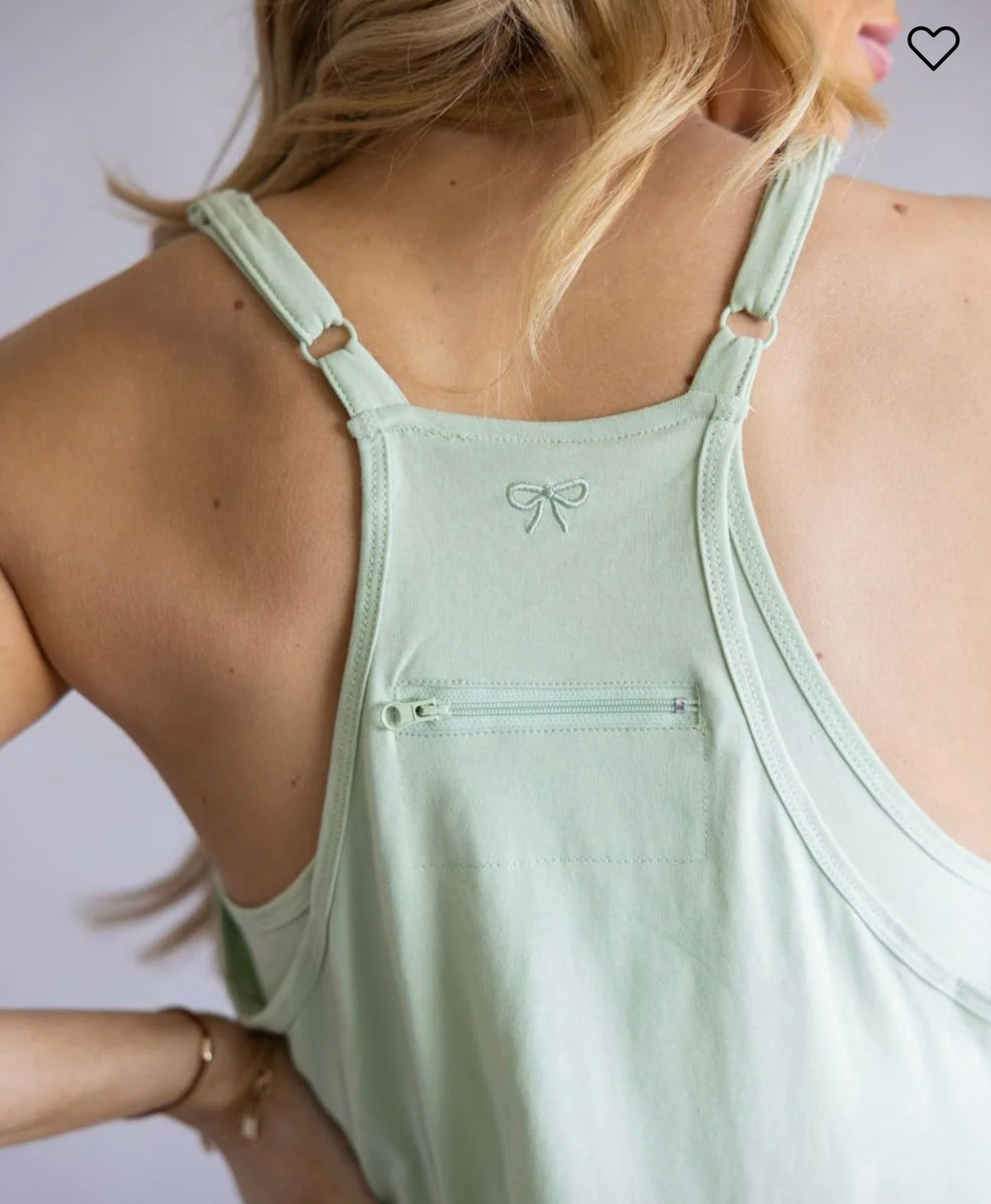 Light green Simply Southern romper with short sleeves and button details, perfect for casual summer wear.