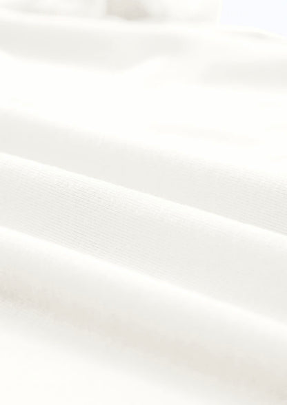 White T Shirt with Cuffed Sleeves
