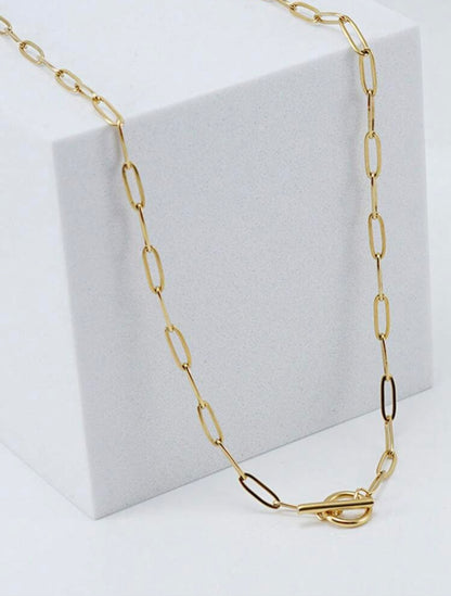 Paper Clip Link Necklace (Fade and Water Resistant)