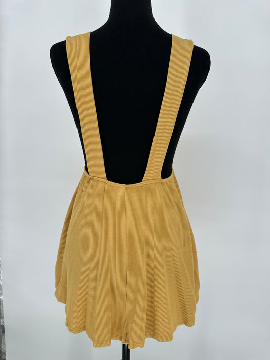 Mustard Ribbed Texture Low Back Top