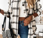 BWF Winter White and Black Flannel Shacket/Mini Dress Shirt
