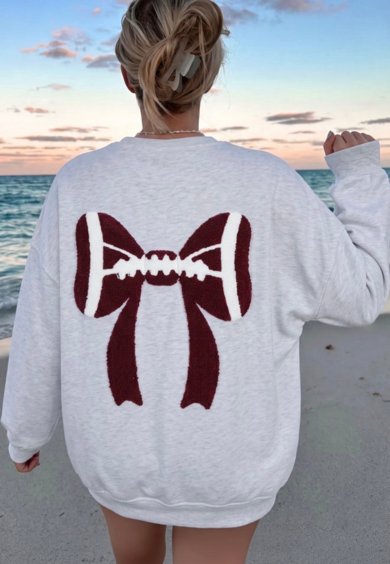 MLFB2 Bow Design Football Sweatshirt