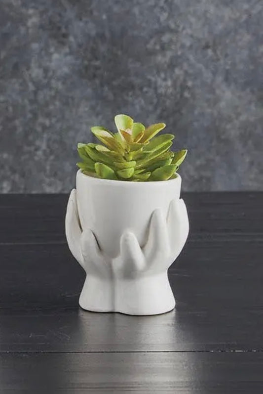 White Hand Held Planter