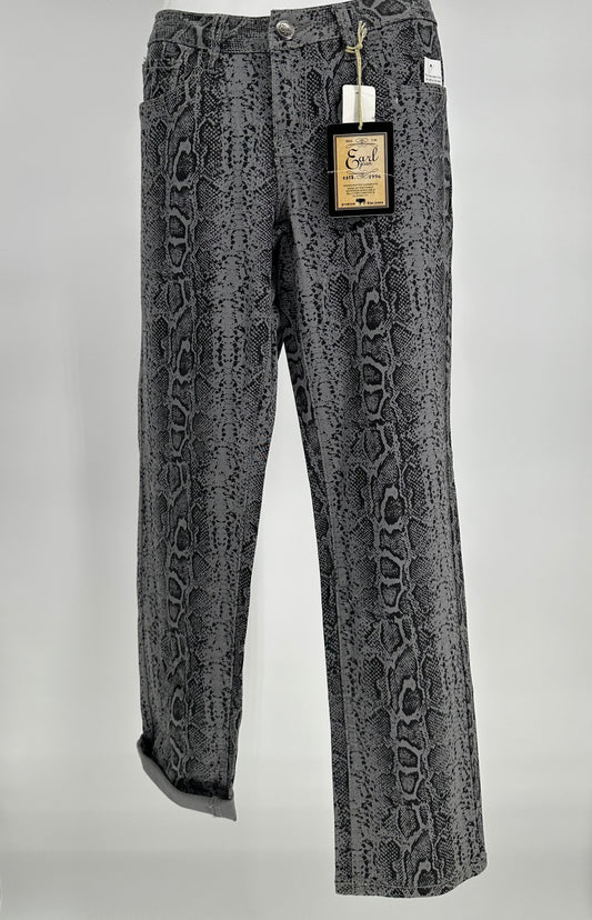 Gray Snake Print Pants