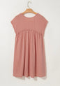 Mauve Ribbed Knit Dress with Pockets