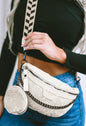 A26 White Crossbody Pouch Purse with Detachable Wallet