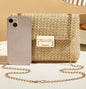 Basket Weave Purse with Gold Chain and Lock Closure