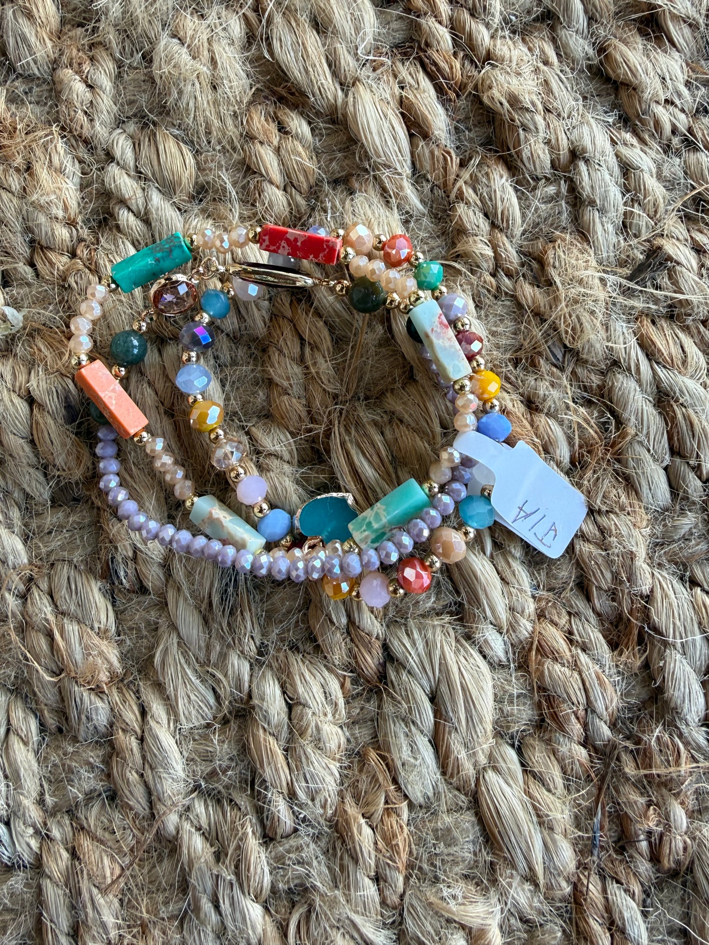 JA1 Multi Color Stretch Bead Bracelet Set of 3