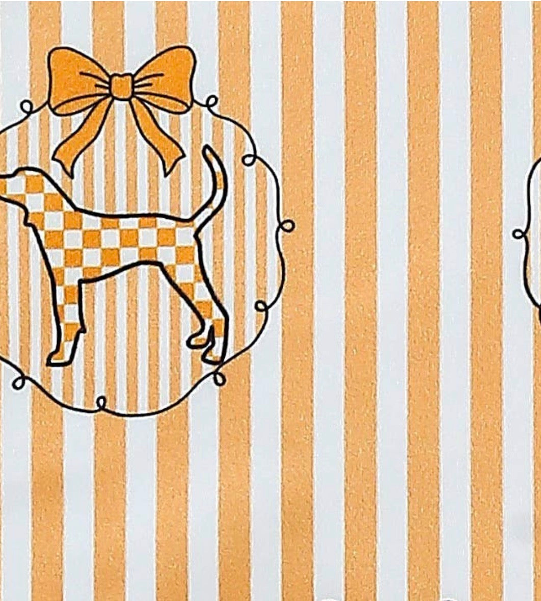 CCRJ Tennessee Striped Smokey Dog Romper with Ruffle Detail