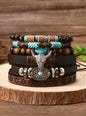 Six faux turquoise bracelet set featuring beaded designs in a variety of styles, perfect for boho and casual fashion.