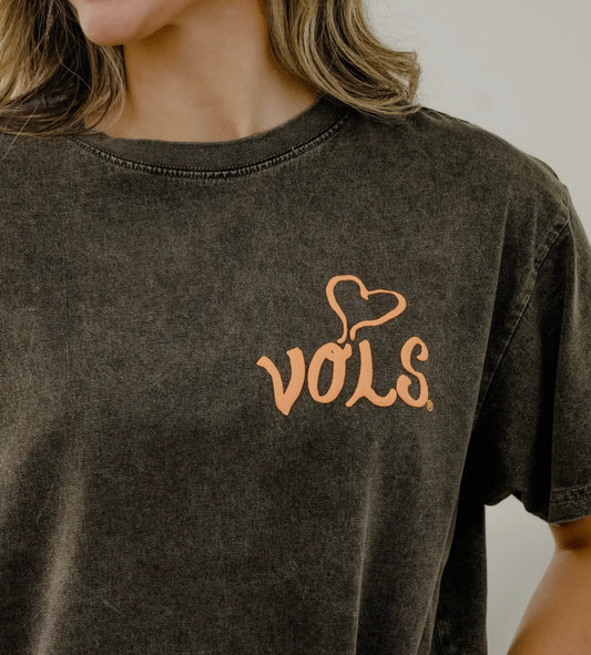 Vols Go Big Orange Acid Wash T Shirt