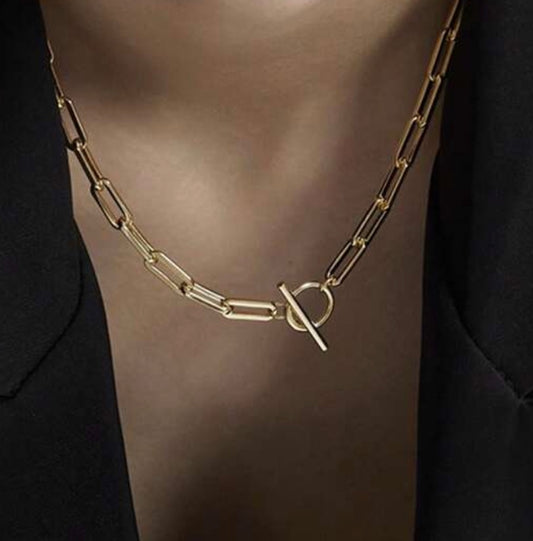 Paper Clip Link Necklace (Fade and Water Resistant)