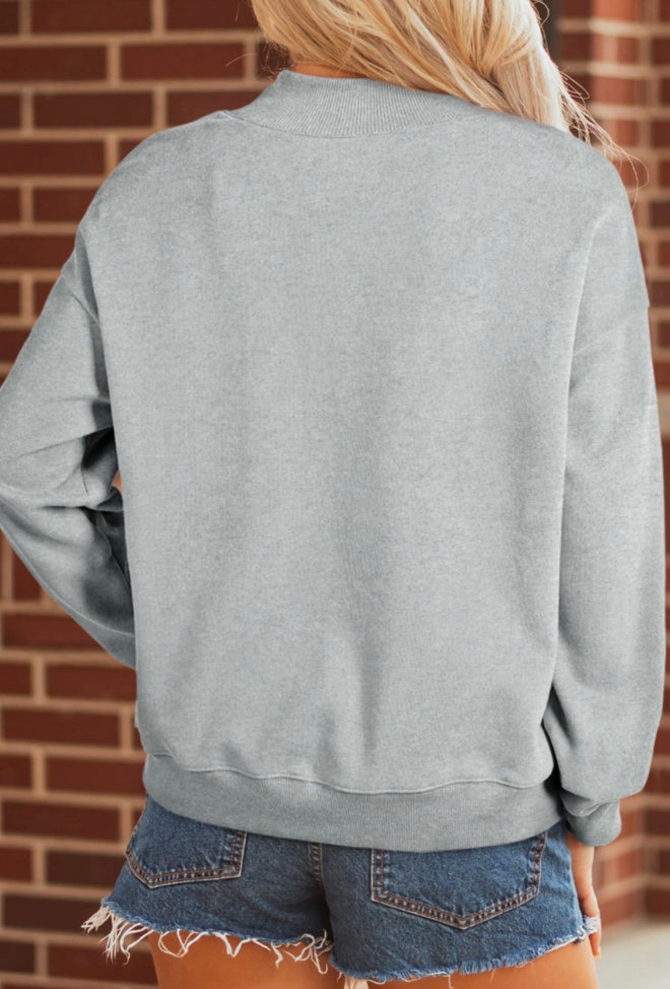 ML54 Gray Tennessee Mock Neck Pullover