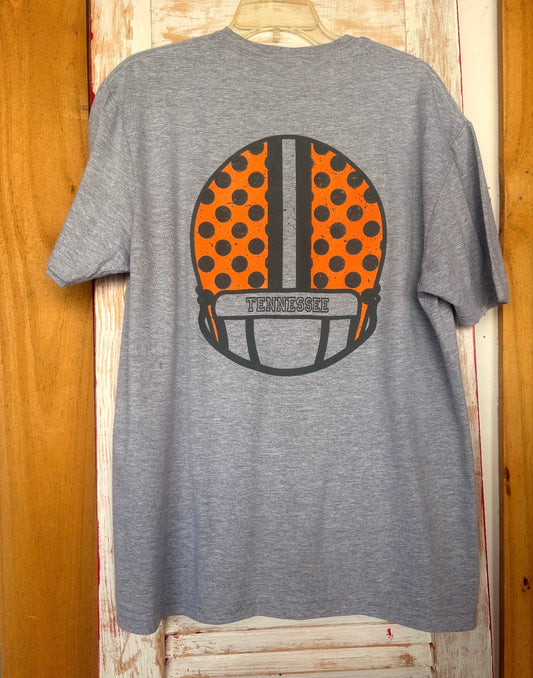 Tennessee helmet T-shirt by Ivy's Gifts & Boutique featuring a graphic design on soft cotton fabric.
