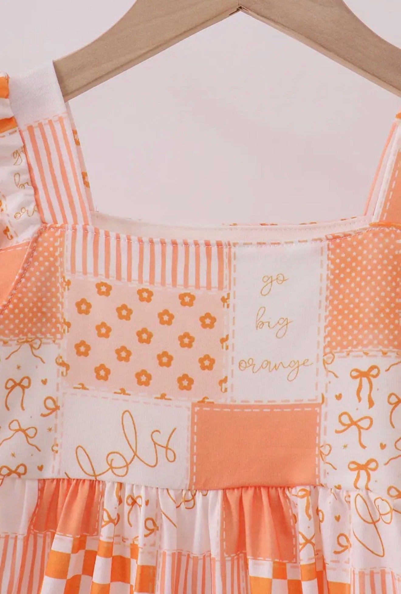 TN3 Patchwork Ruffle Dress with Everything Tennessee Vols
