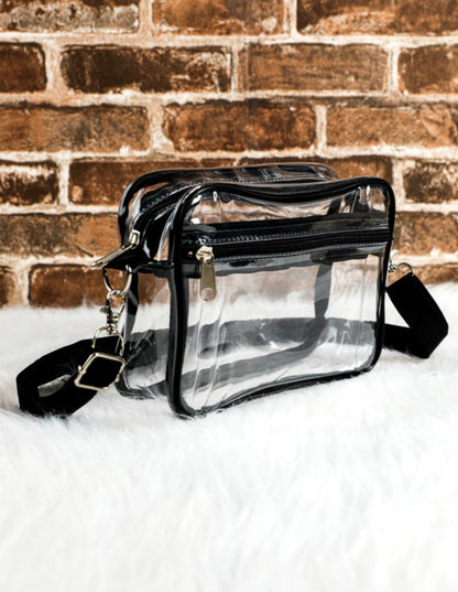 Clear Stadium Purse with Black Strap