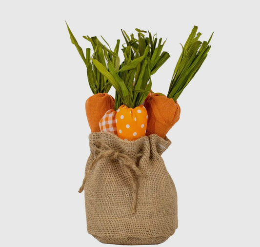 Burlap Bag of Carrots