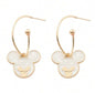 Mickey Mouse Style earrings in gold and ivory