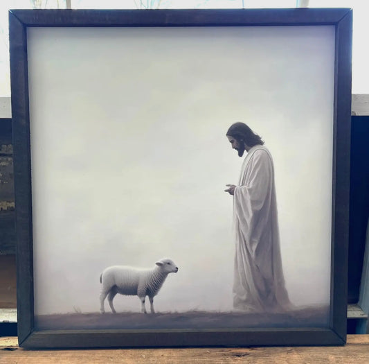 HMK291 Lost Lamb Black Framed Print