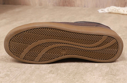 A56 Chocolate Brown Sneakers with White Stripes - Ivy's Gifts & Boutique