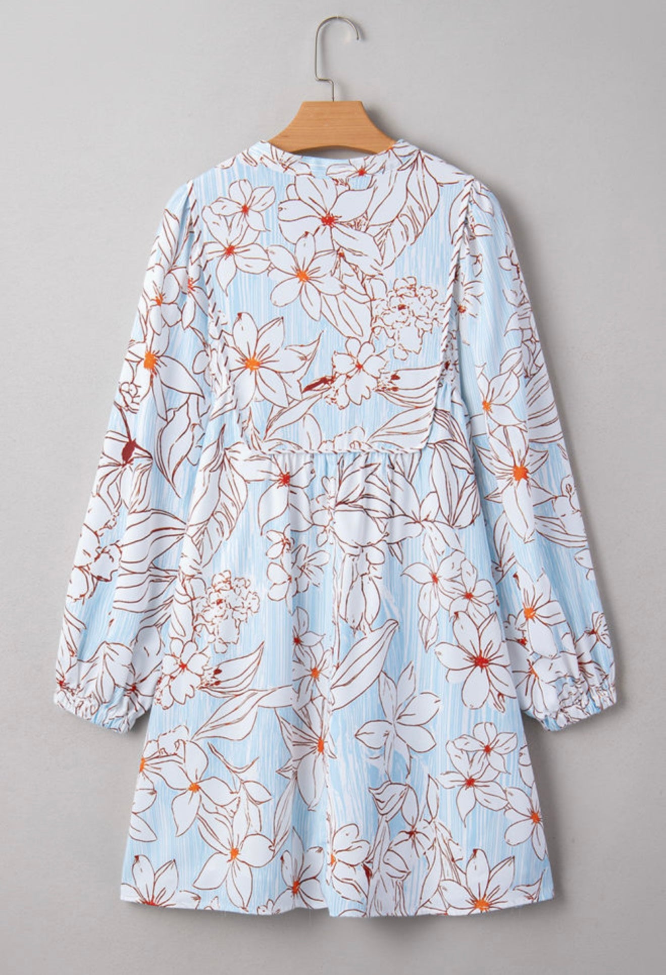 A13 Floral Print Spring Blue Dress