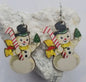 Vintage Snowman Painted Wooden Earrings
