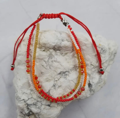 Boho Style Seed Bead Adjustable String Bracelet