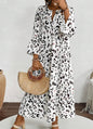 White Animal Print Fully Lined Maxi Dress