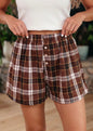 MLPS Plaid Fall Shorts with Elastic Waistband for Comfort without Sacrificing Style