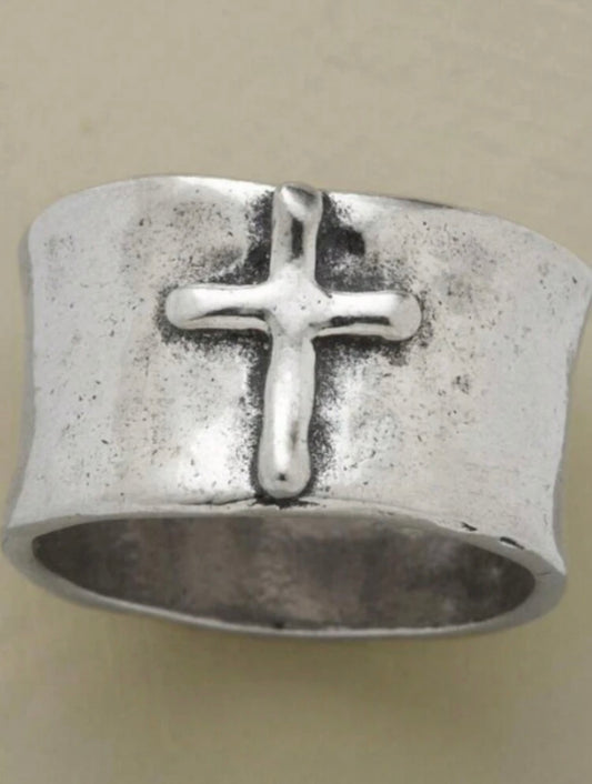 Silver Cross Ring