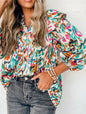 Multi Color Silky Blouse Top