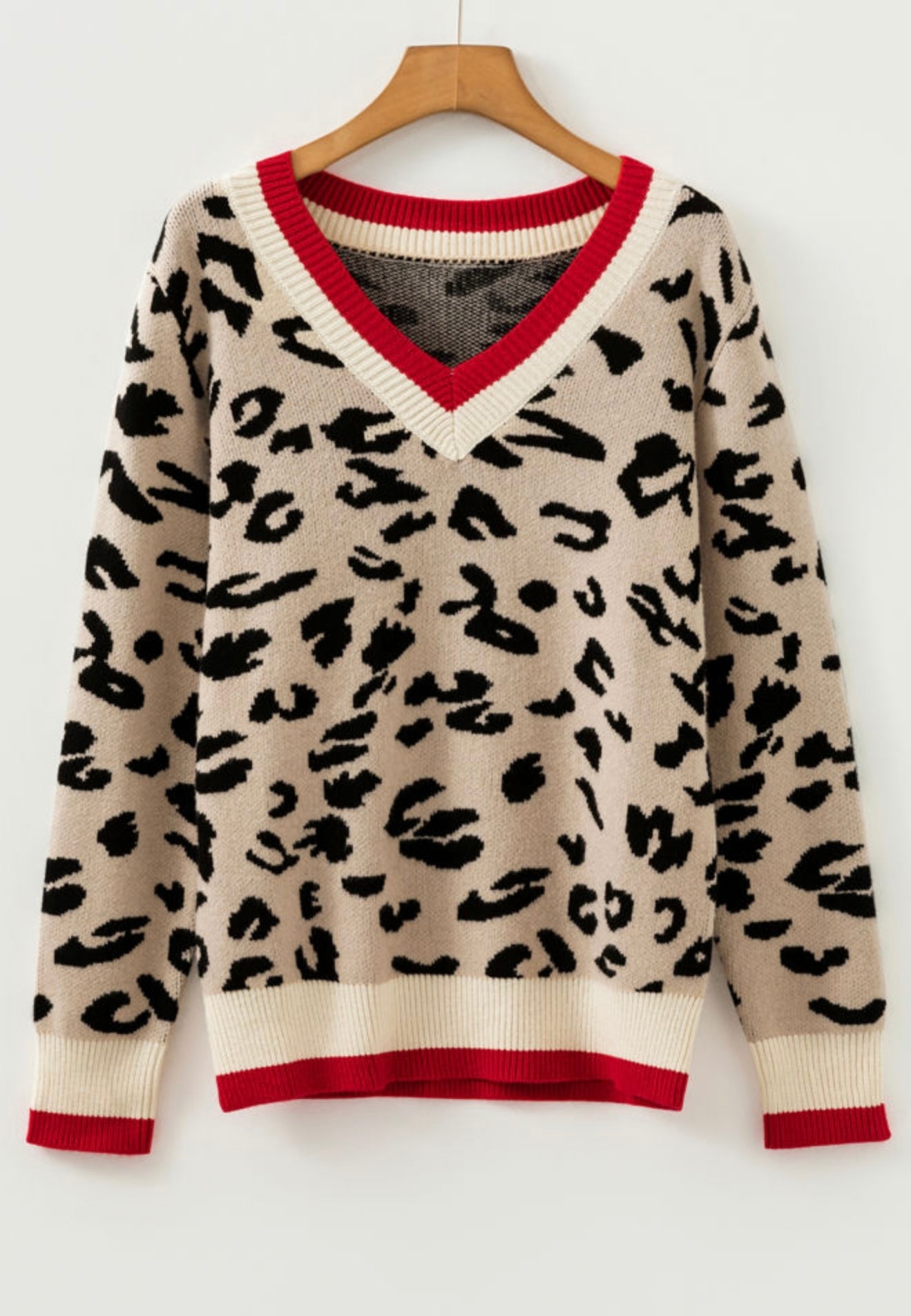 A9 Animal Print Sweater with Bold Red Accent Boarder - Ivy's Gifts & Boutique