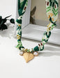 Trendy Scarf Charm Necklace in Green