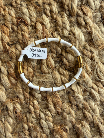 JA2 Stainless Steel Enamel Bangle Bracelets with Latch  for easy wear
