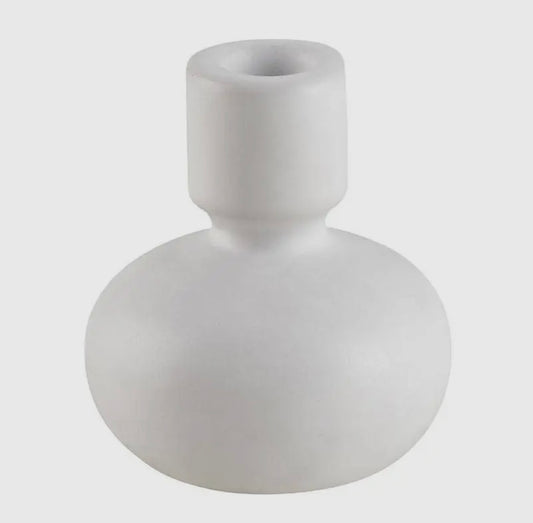 White Black Ceramic Vase/Candle Holder