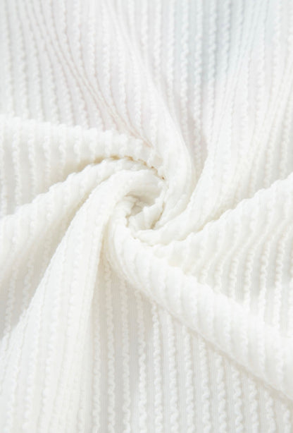 USA printed White Ribbed Texture Top