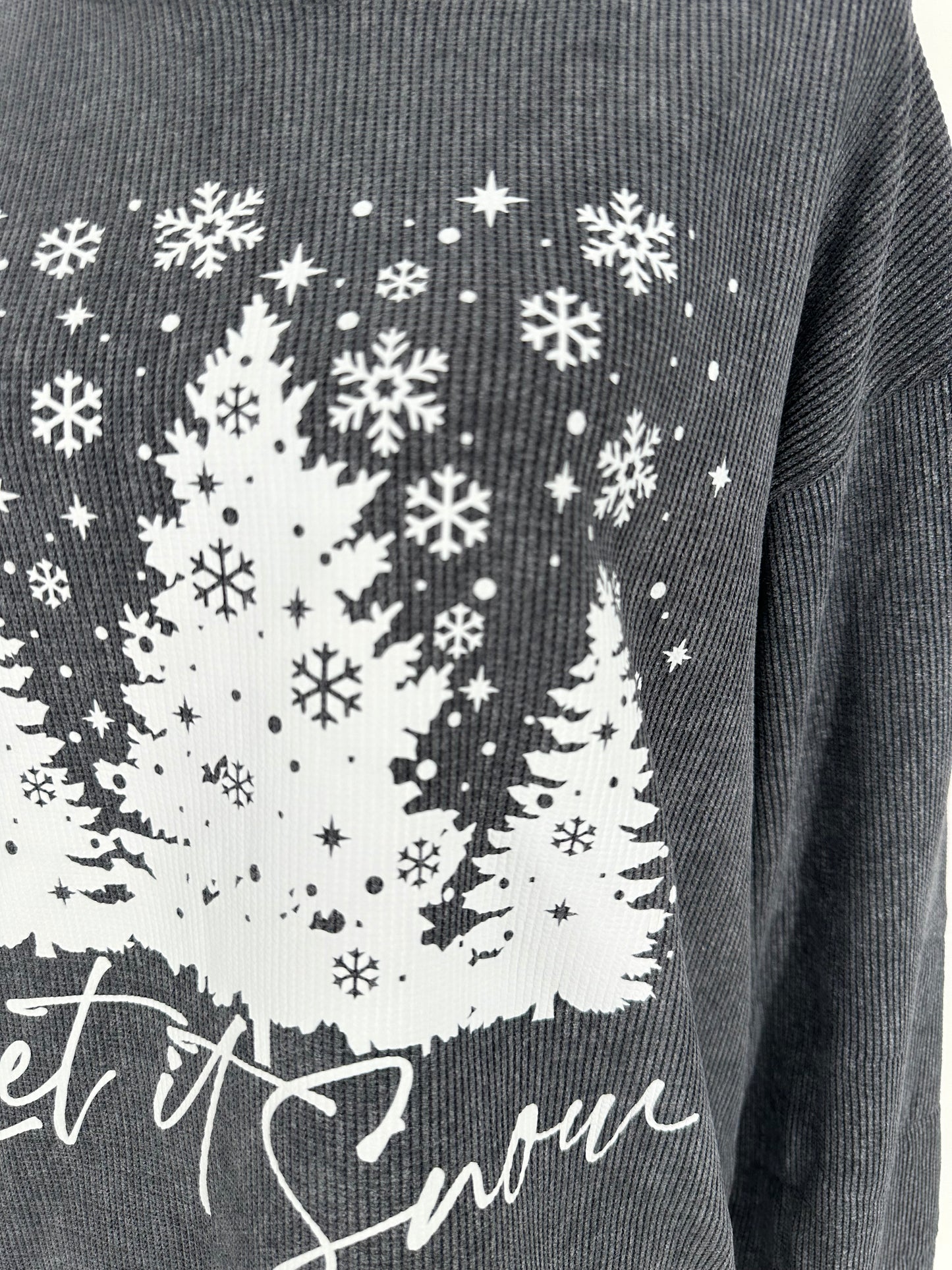 Let It Snow Ribbed Long Sleeve Top