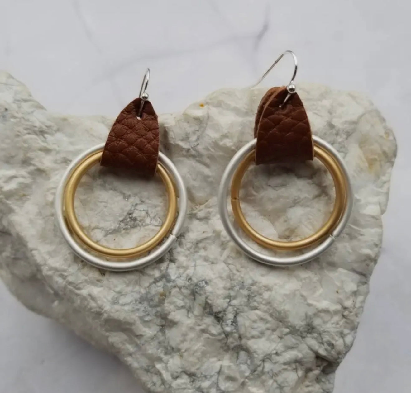 Mixed Metal Hoop Earrings