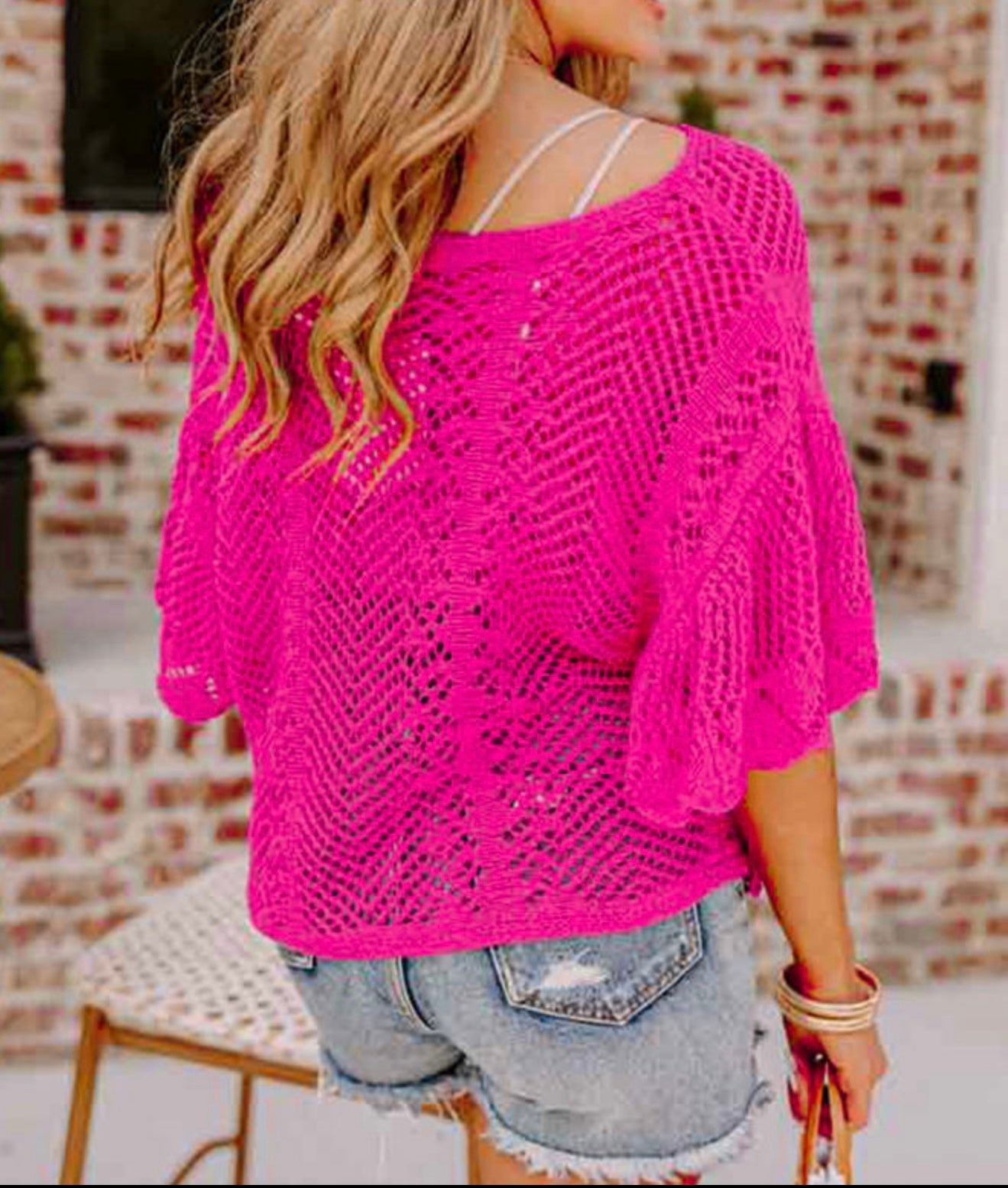 Fusha Pink Lightweight Cropped Sweater