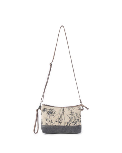 MY3 MYRA Dainty Delight Printed Canvas Bag with Outer Zipped Pocket, Wristlet Strap and Removable Shoulder strap