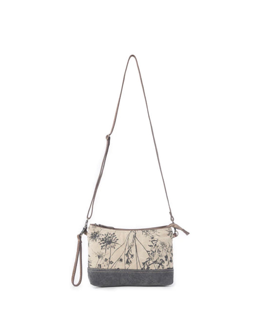 MY3 MYRA Dainty Delight Printed Canvas Bag with Outer Zipped Pocket, Wristlet Strap and Removable Shoulder strap