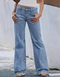 A114 Light Blue Denim Retro Large Pocket Jeans