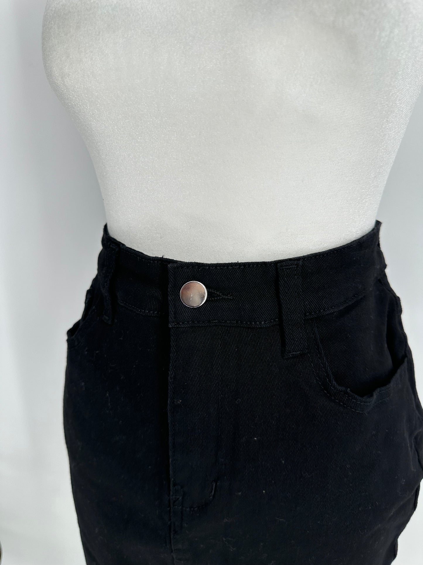 Black Mini Skirt with fun “feather” fringe