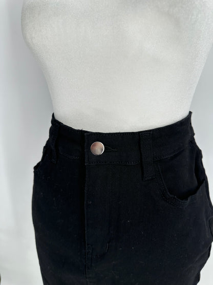 Black Mini Skirt with fun “feather” fringe