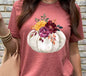 PK2 Mauve T Shirt with Ivory Pumpkin Floral Design