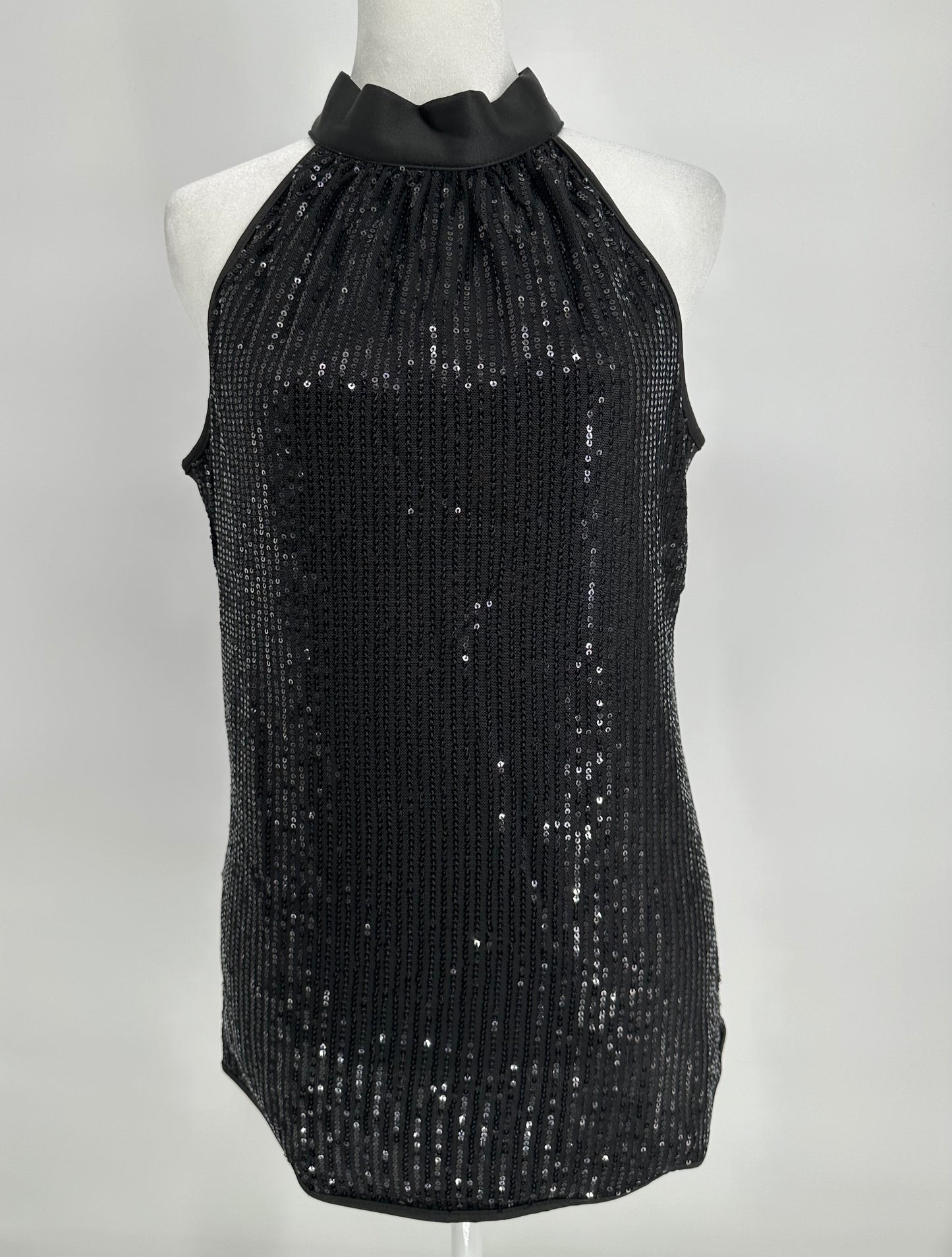 Black Sequin Front Top