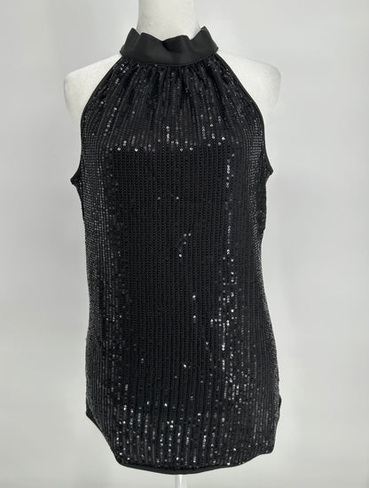 Black Sequin Front Top