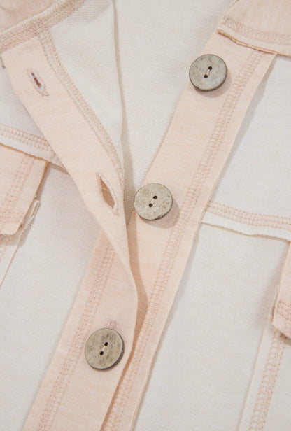 Natural Tone Jumpsuit with Buttons and Pockets